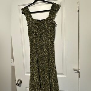 Elegant Green Floral Dress